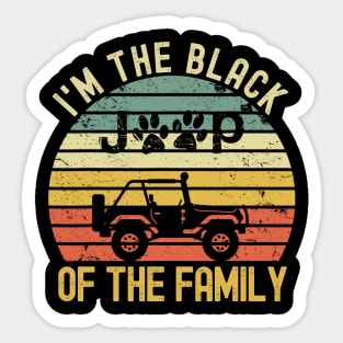 Vintage Jeep I'm The Black Jeep Of The Family Jeep Dog Paws Jeep Lover Dog Lover Sticker